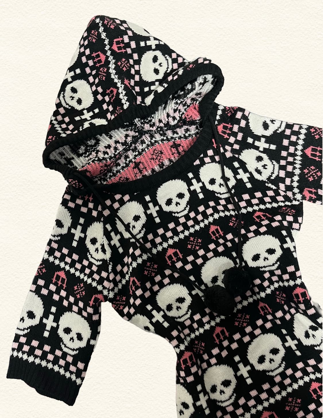 일본 빈티지 니트 해골 원피스 상품이미지2