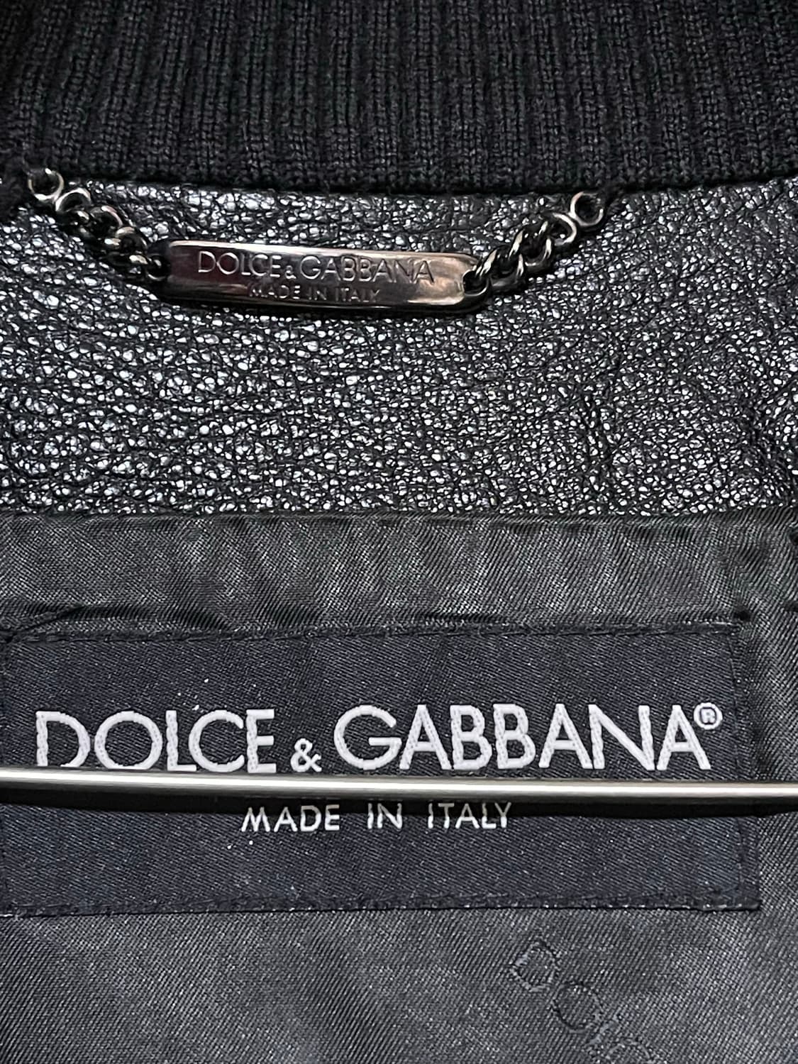 돌체앤가바나 블랙 가죽 봄버 자켓 상품이미지4