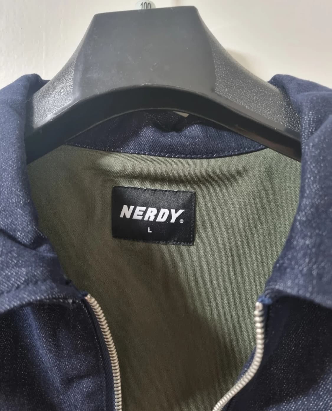 NERDY 널디 데님 믹스 트랙 탑 트레이닝 자켓 L (무신사) 상품이미지5