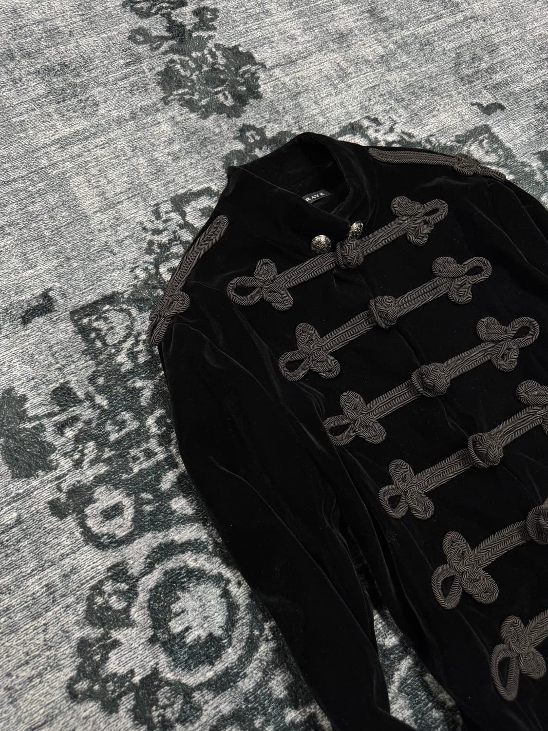 Punk rave gothic napoleon velour coat 상품이미지3