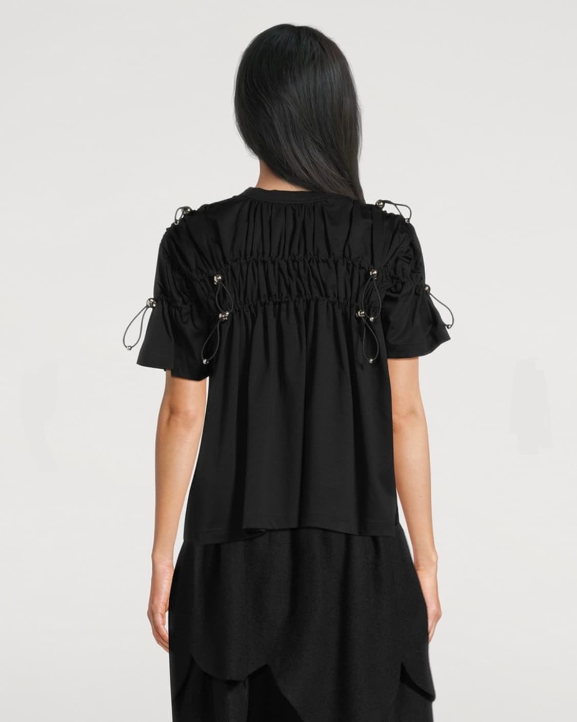 [XS,S,M]느와 케이 니노미아 Ruched 저지 티셔츠/블랙 상품이미지3