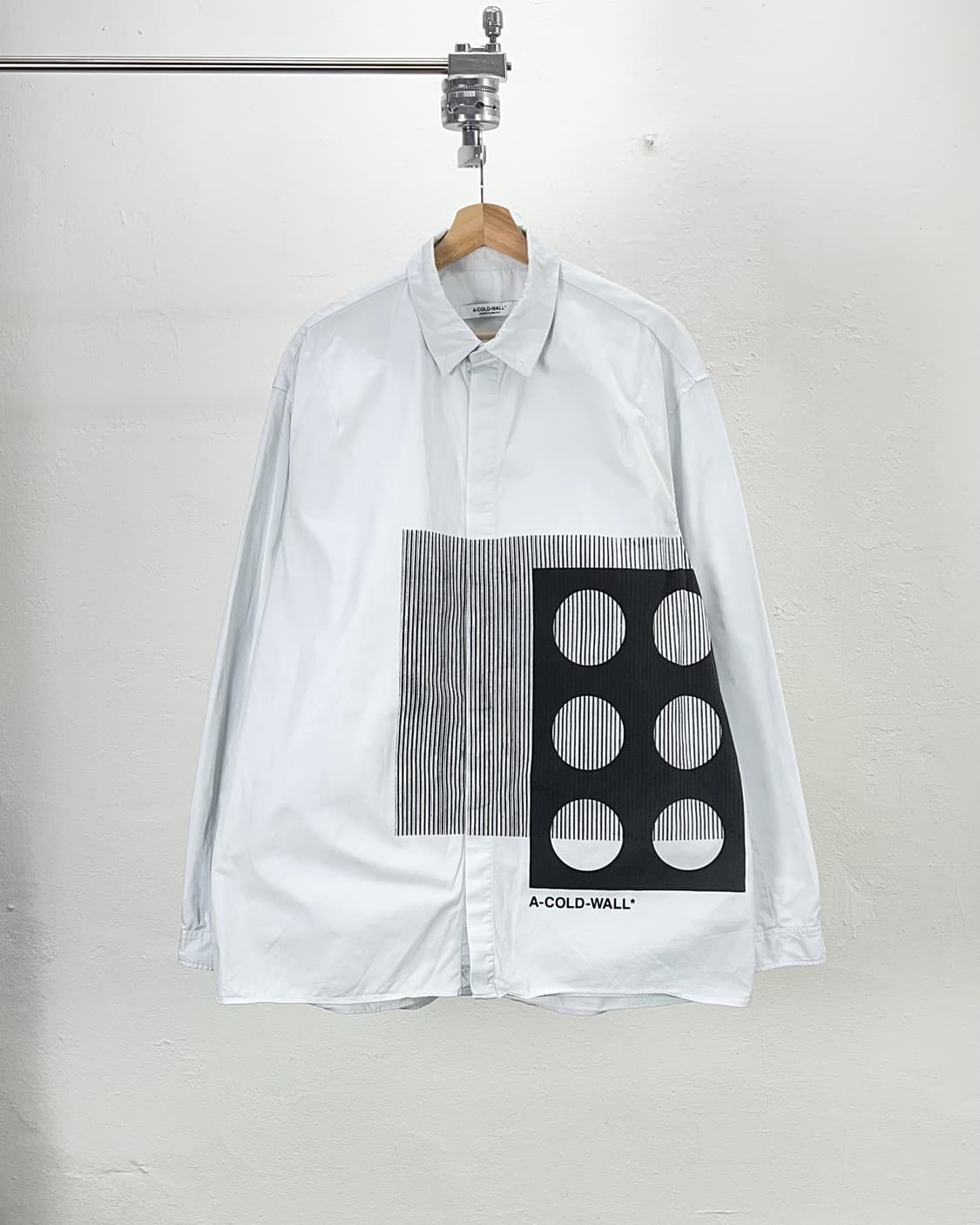 어콜드월 21fw 화이트 프로젝션 오버 셔츠 상품이미지1