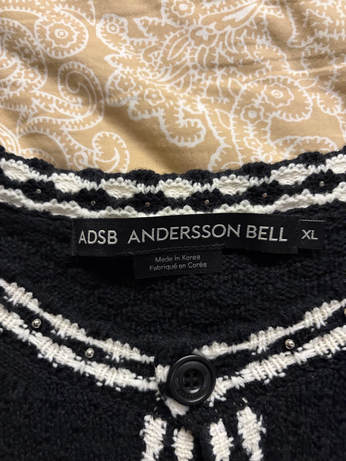 앤더슨벨 판타지아 라운드넥 가디건 블랙 XL 상품이미지3