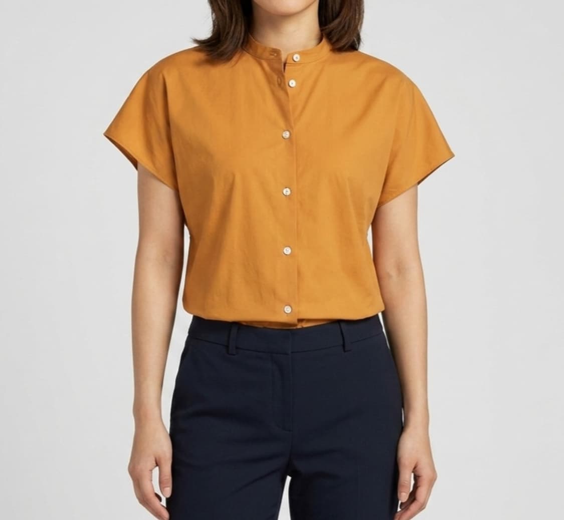 [55]띠어리 차이나 카라 반팔 셔츠 상품이미지1