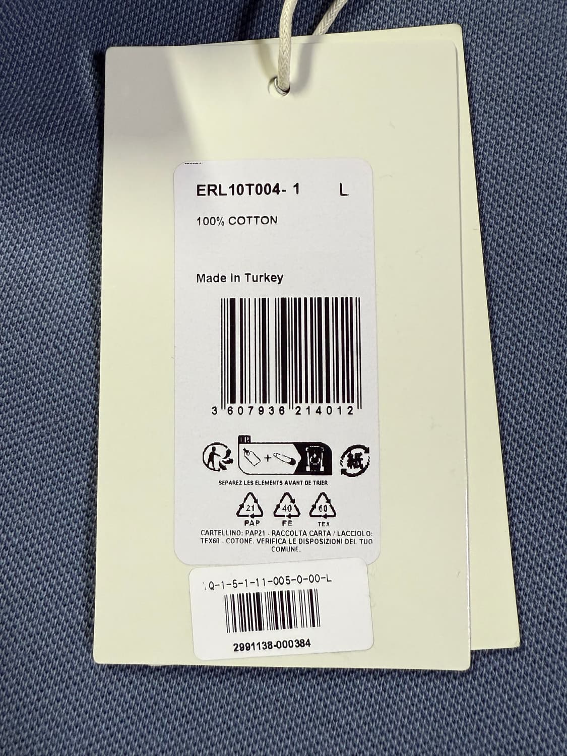 [L] ERL 스크립트 폴로 티셔츠 블루 상품이미지7