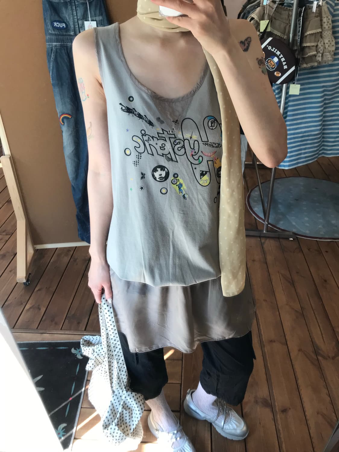 히스테릭글래머 카키 레이어드 원피스 상품이미지2