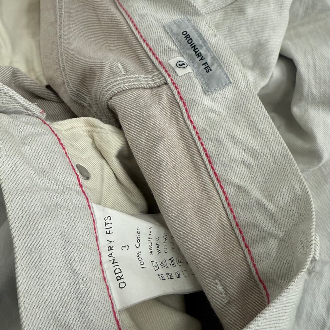 오디너리핏츠 화이트 데님 코튼 팬츠 3 상품이미지2