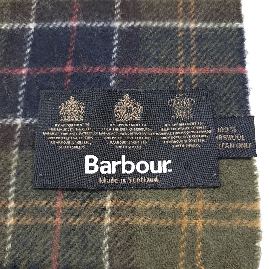 MX338 바버 올리브그린 타탄체크 램스울 목도리 머플러 상품이미지3