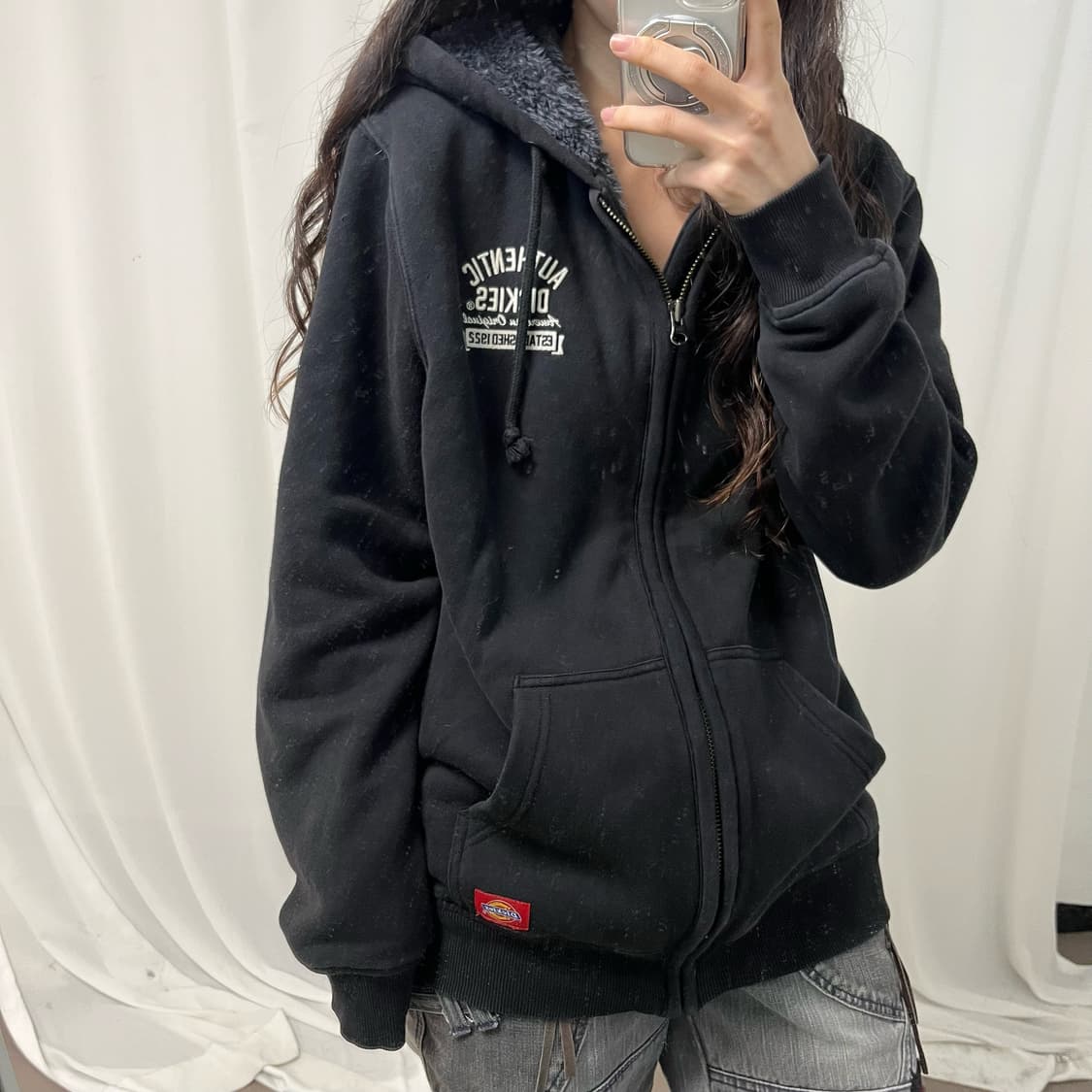 Dickies black fleece hood zip-up  상품이미지3