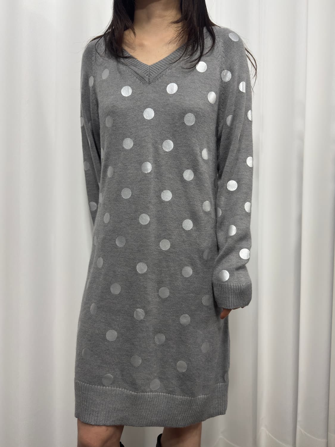 silver dot knit onepiece 상품이미지3
