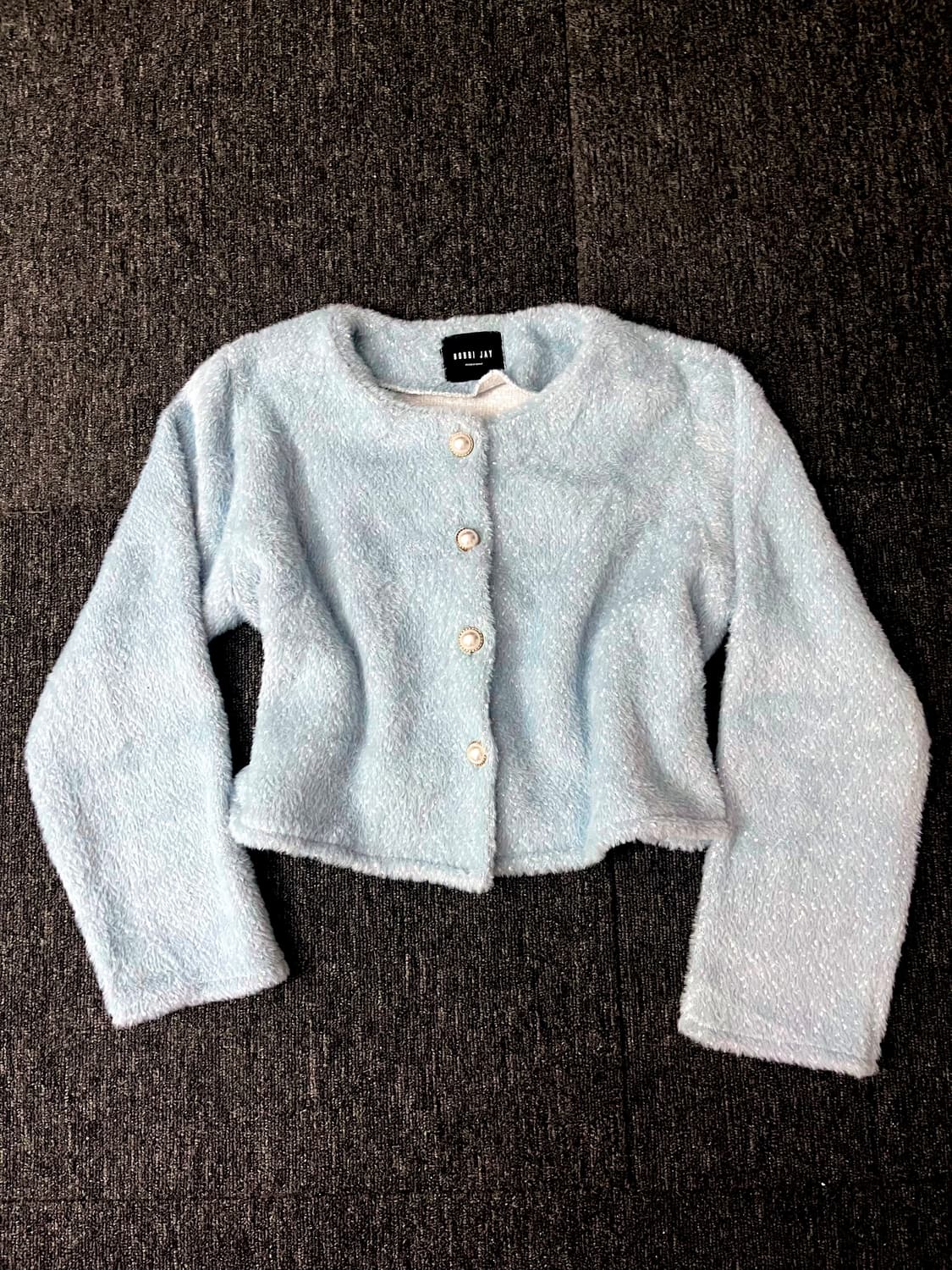 하늘색 진주 트위드 가디건 상품이미지1