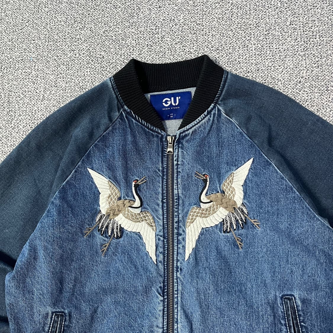 GU 학 자수 데님 자켓 상품이미지2
