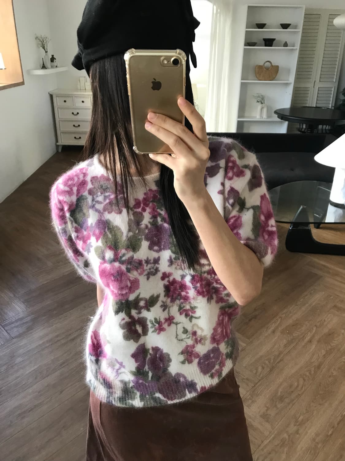 vintage flower pattern knit 상품이미지1