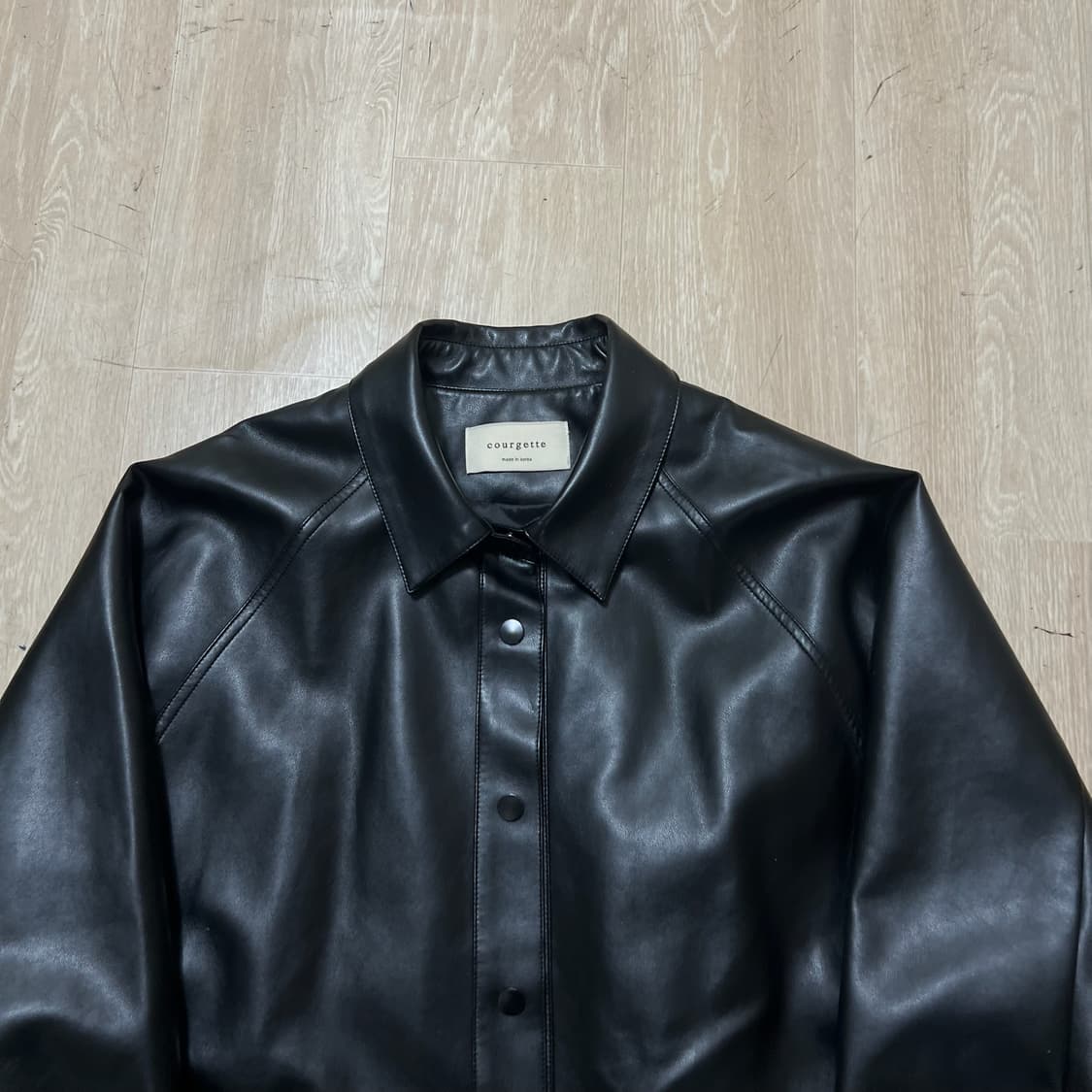 쿠르젯 여성 오버사이즈 싱글 가죽자켓 FREE  상품이미지2