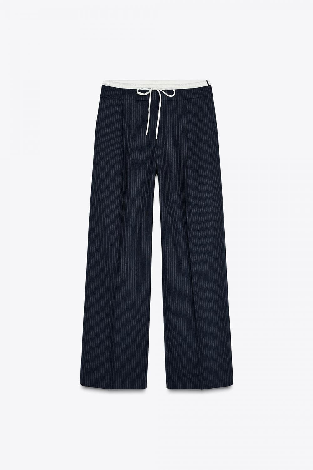 [XS] 자라 스트라이프 더블 웨이스트 와이드 팬츠 상품이미지1