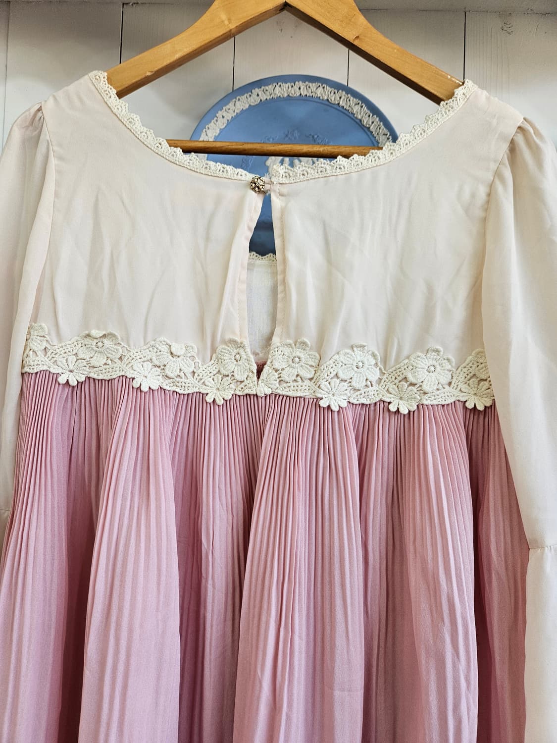 레이스 플리츠 배색 미니원피스 상품이미지7