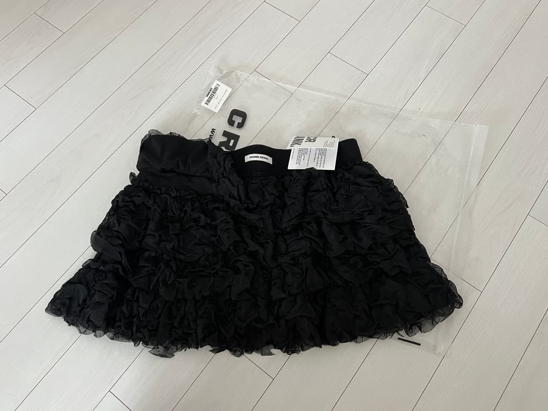 크랭크 캉캉 프릴 미니 스커트 블랙 상품이미지4