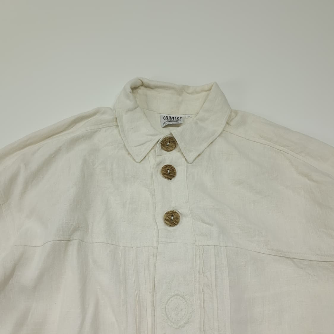CL888 XL 컨트리라인 90s 독일 트라흐텐 바라리안 린넨 알펜 셔 상품이미지2
