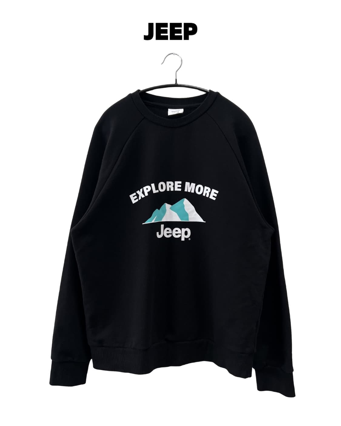 (XL) JEEP 로고 프린팅 맨투맨 블랙 상품이미지1