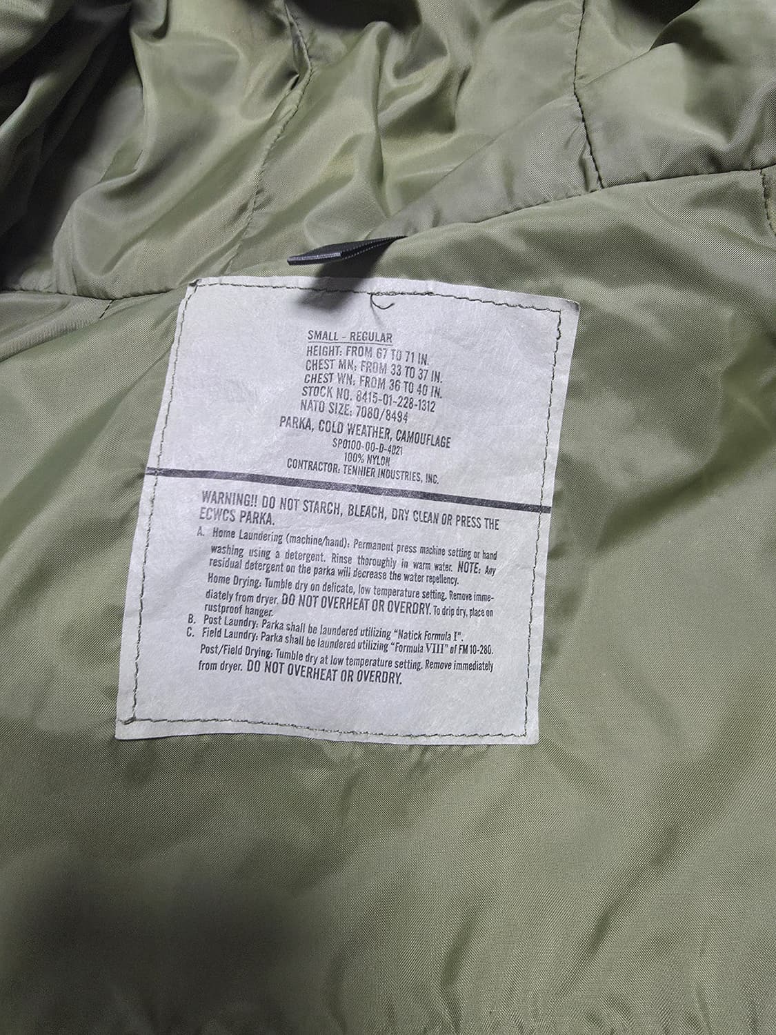 S-R 오리지널 ECWCS 1세대 고어텍스 파카 상품이미지5