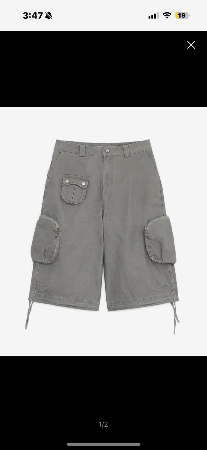 허그유어스킨 워시드 버뮤다 카고팬츠 상품이미지1