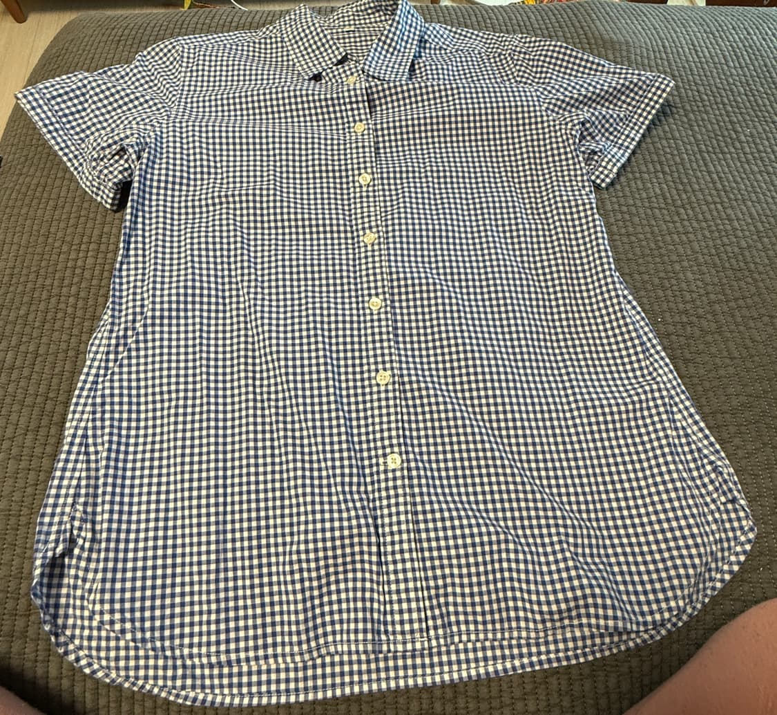 무인양품 블루체크 반팔셔츠 M 상품이미지3