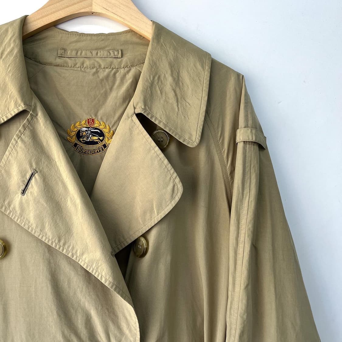 버버리 90s 오리지널 코튼/나일론 더블 트렌치 코트 상품이미지5