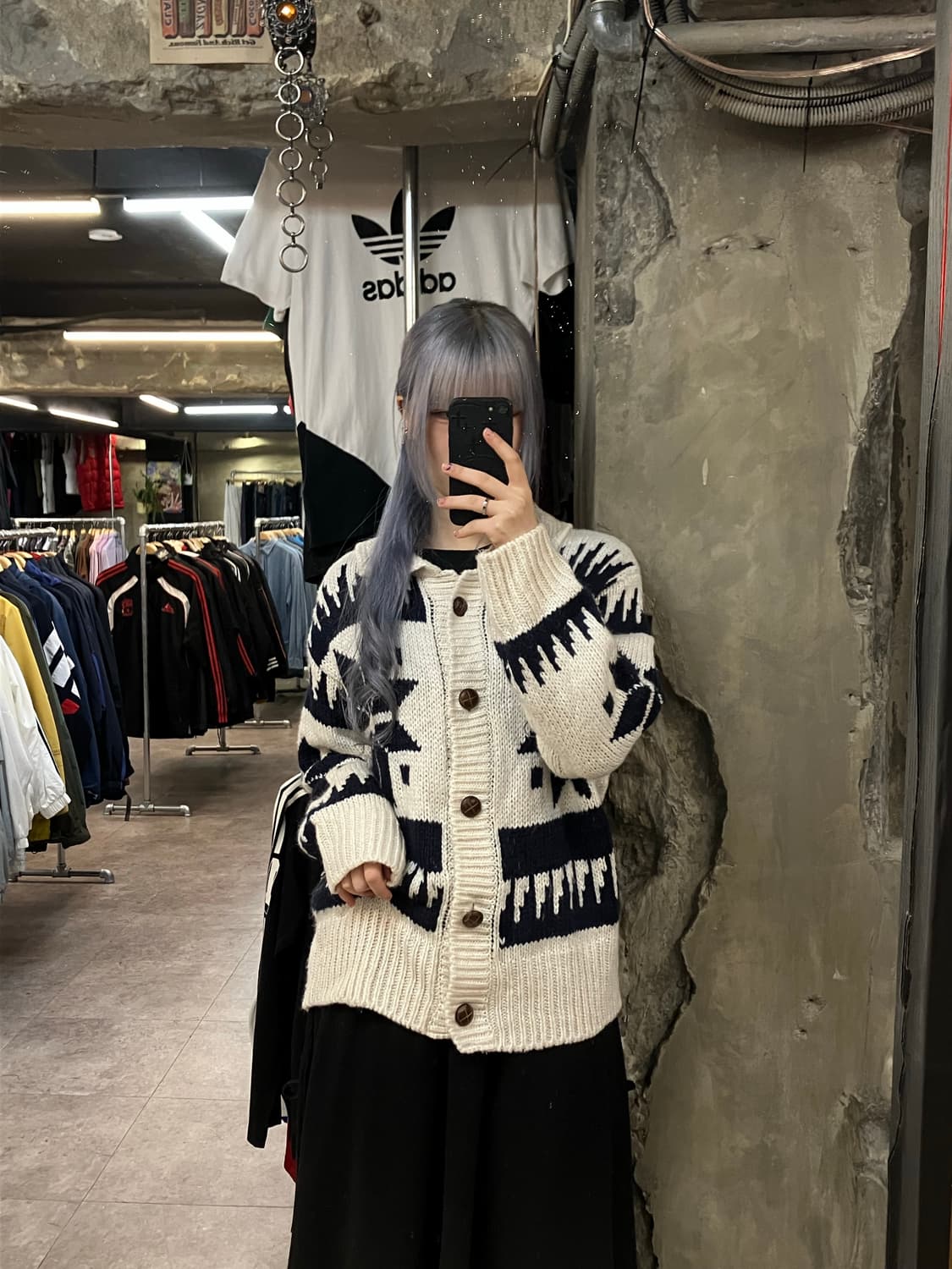 빈티지 패턴 단추 니트 가디건 아이보리  #csz2403 상품이미지2