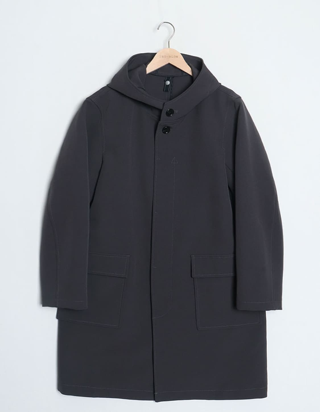 LIFE&WORK DESIGN Hooded Poly Coat 상품이미지1