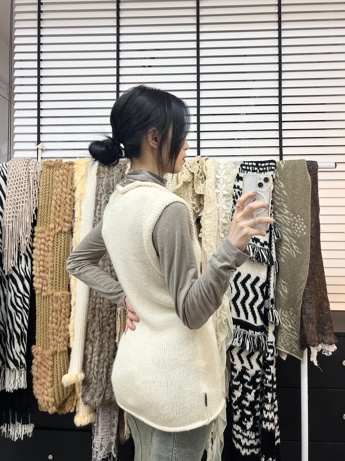 ivory cozy knit vest 상품이미지4