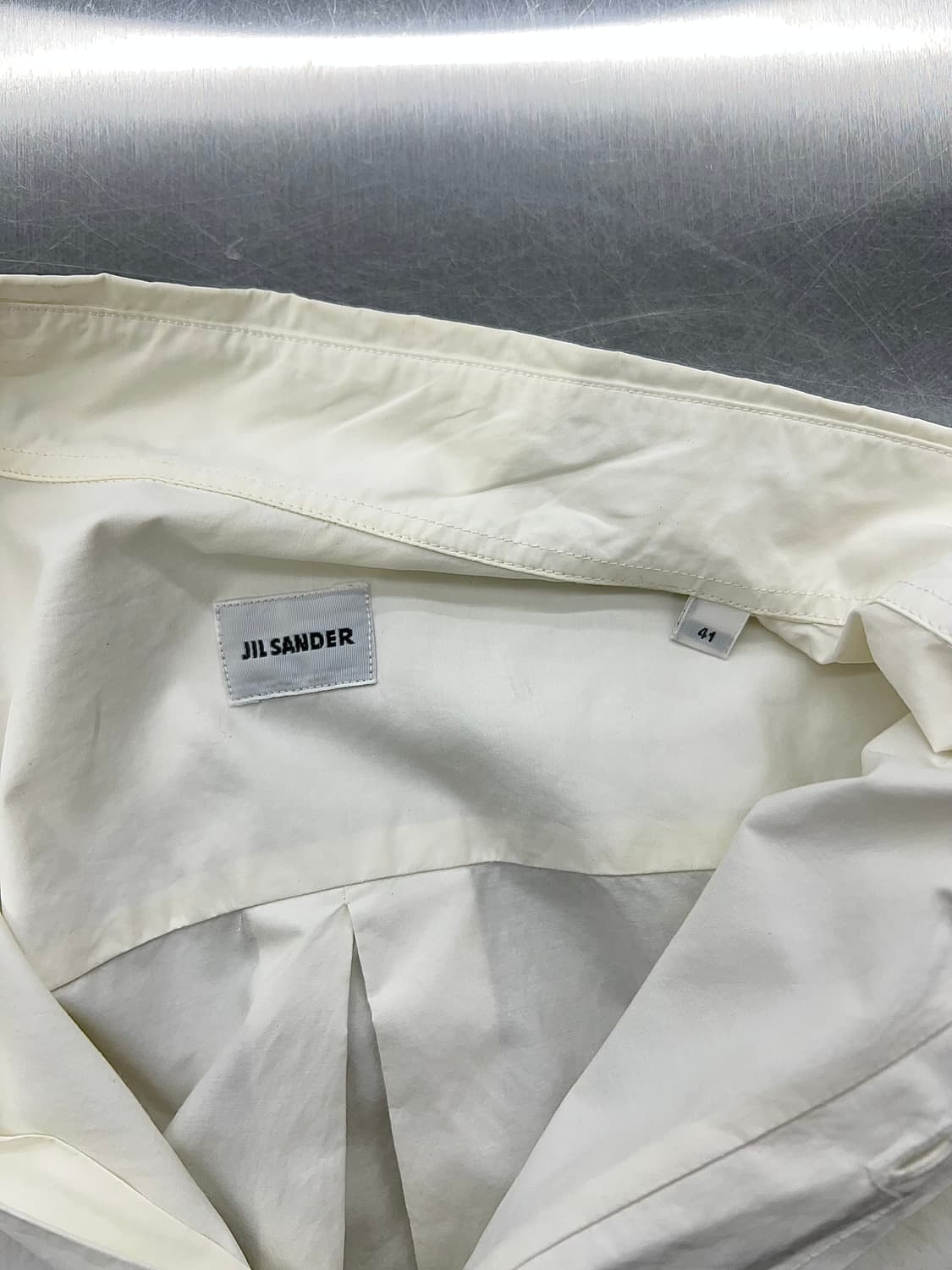 질샌더 화이트 체스트 포켓 셔링 코튼 셔츠 상품이미지7