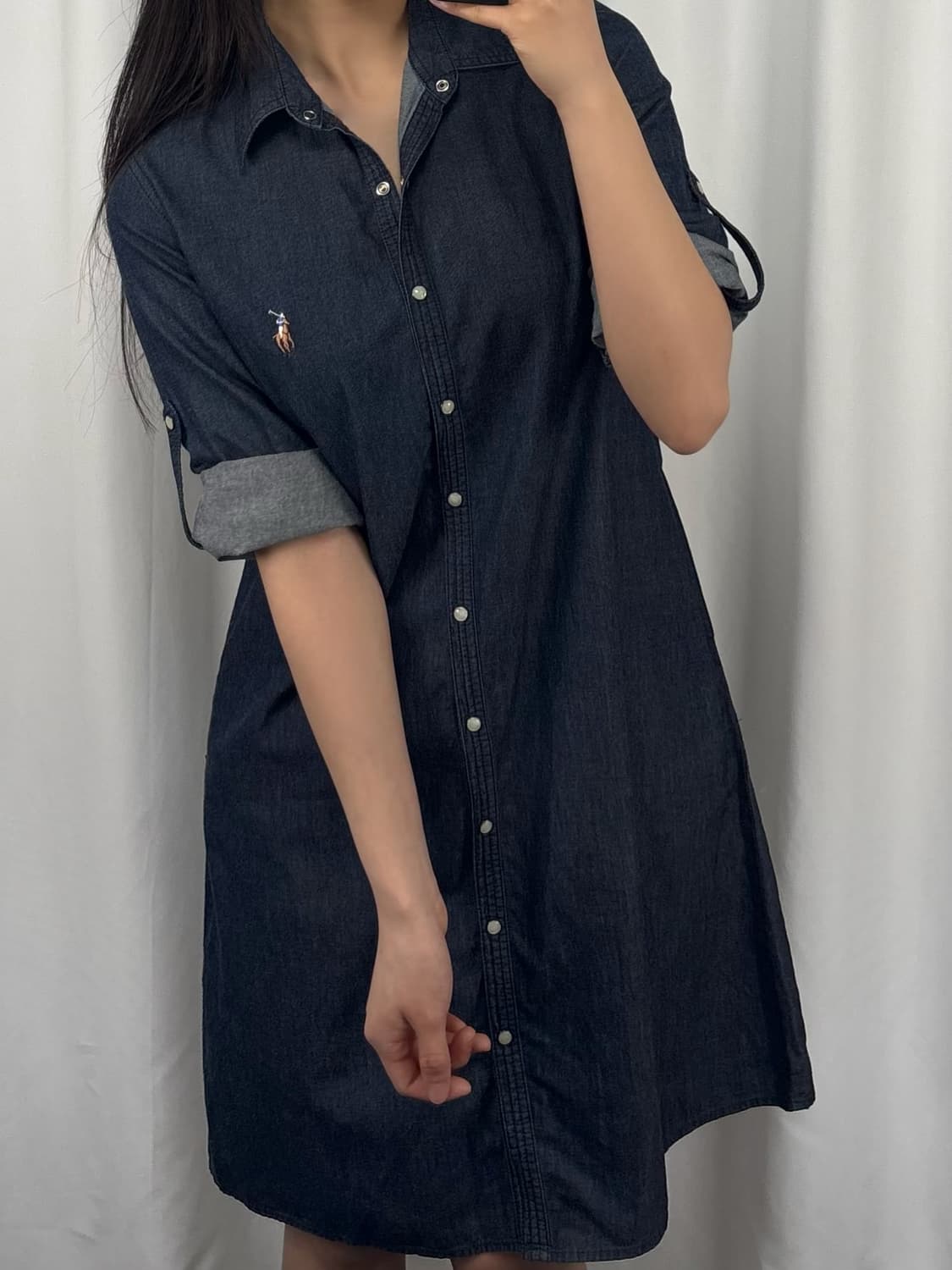 폴로 슬림핏 데님 원피스 상품이미지3