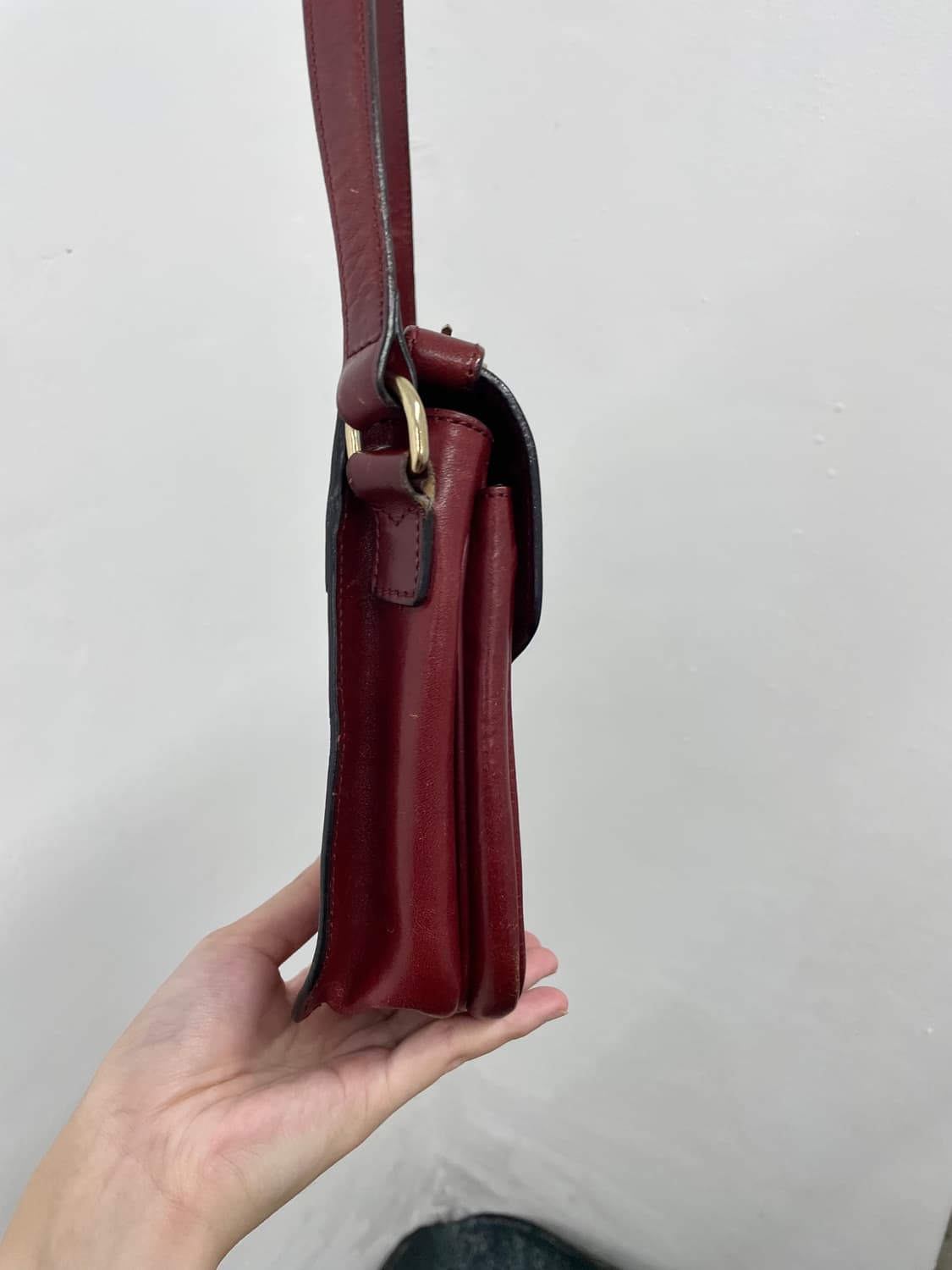 마시모두띠 버건디 리얼레더 사첼백  상품이미지9