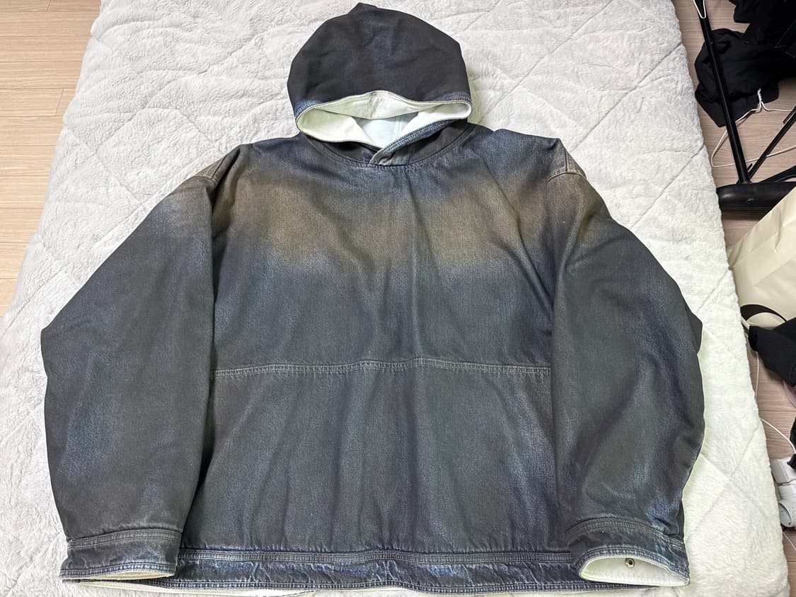 PDF 채널 / 리버시블 데님 페인티드 오버핏 풀오버 후디파카 상품이미지2