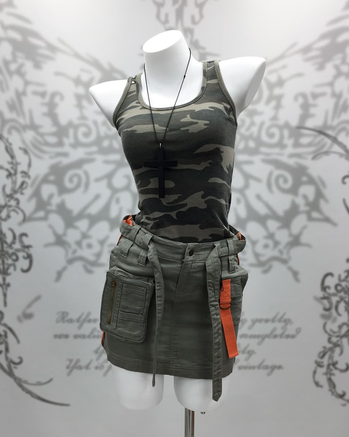 Y2K Utility Tech Belt Cargo Mini Skirt 상품이미지1