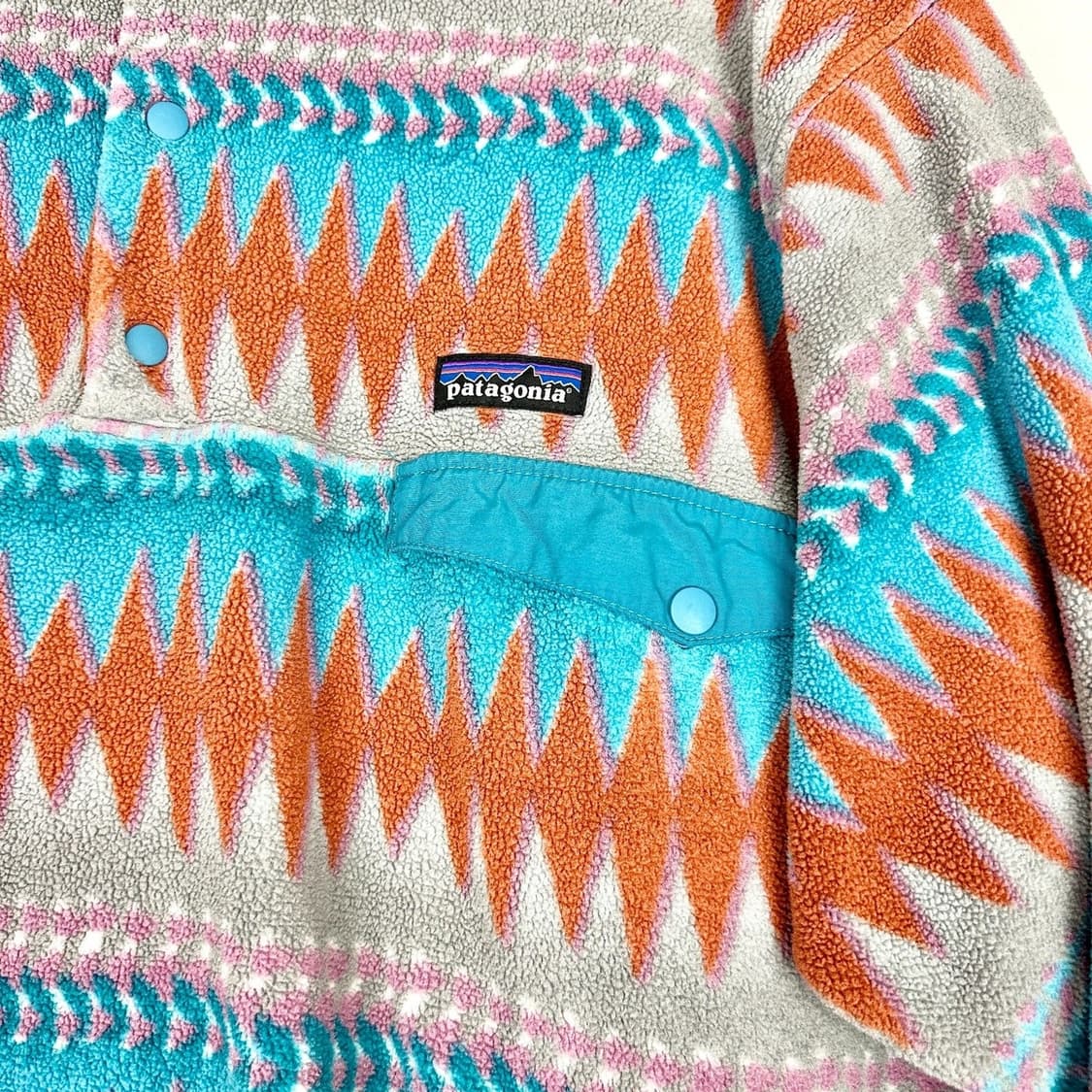 13FW 파타고니아 신칠라 스냅-T 민트/오렌지 아즈텍 패턴 상품이미지2