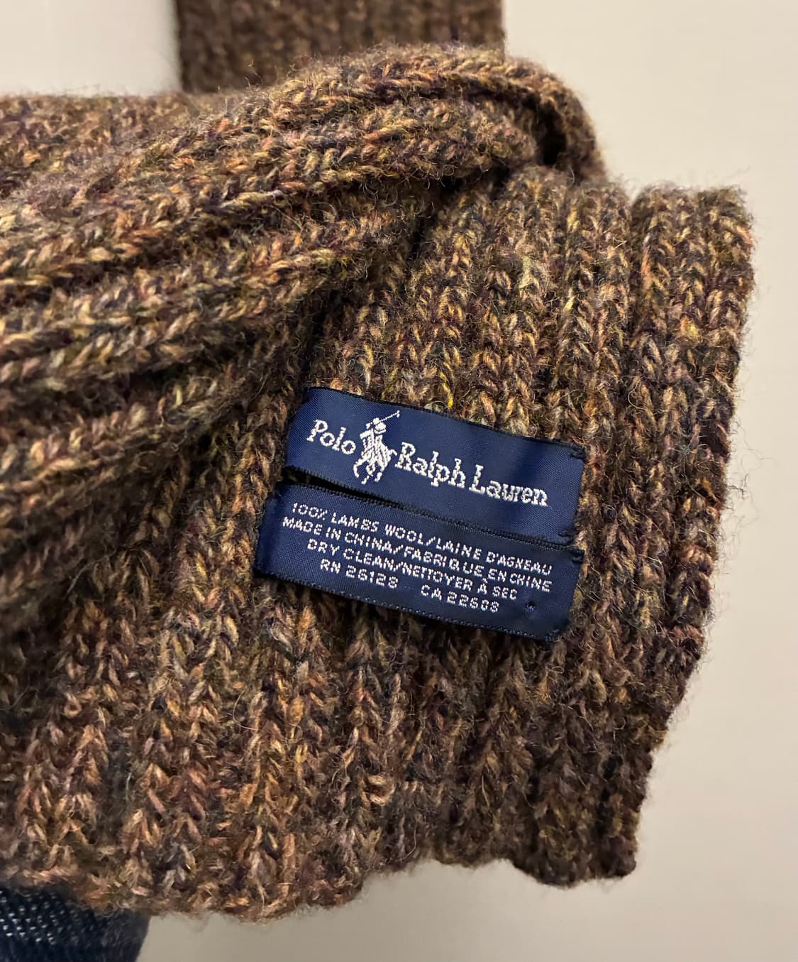 POLO 폴로랄프로렌 가죽패치 램스울 머플러 목도리 상품이미지6
