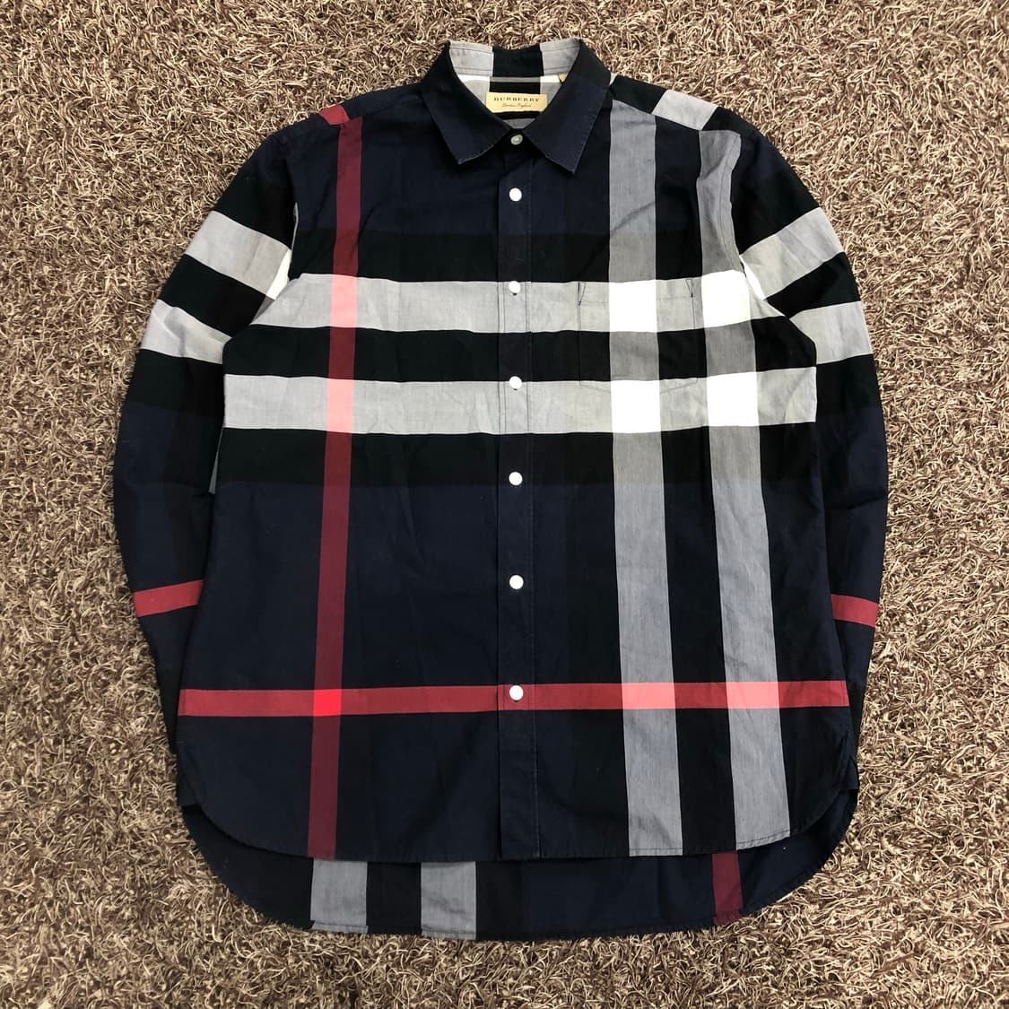 버버리 체크 코튼 셔츠 상품이미지1