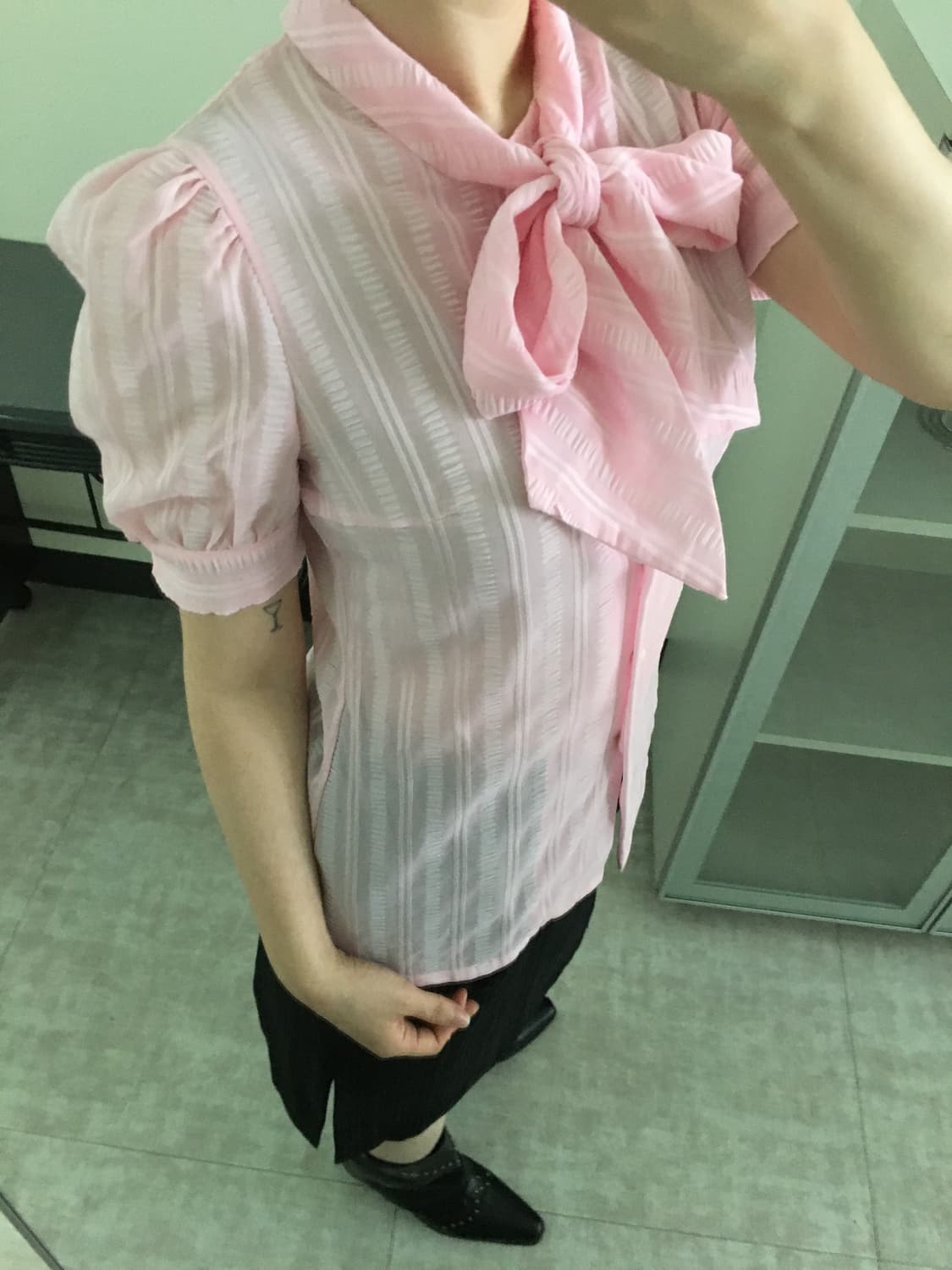 ribbon puff sleeve blouse 상품이미지3