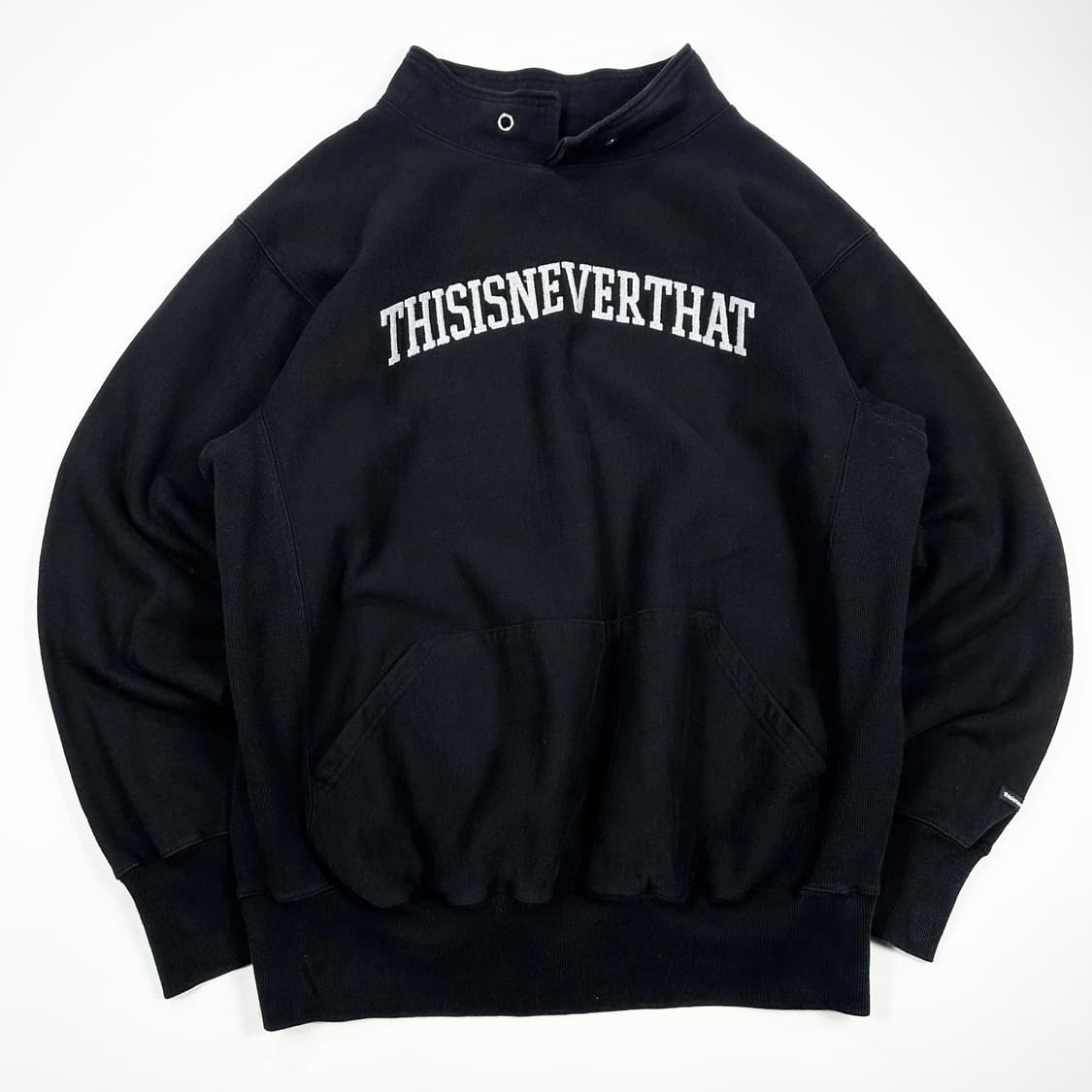디스이즈네버댓 스펠아웃 오버핏 모크넥 맨투맨 블랙 M 상품이미지1