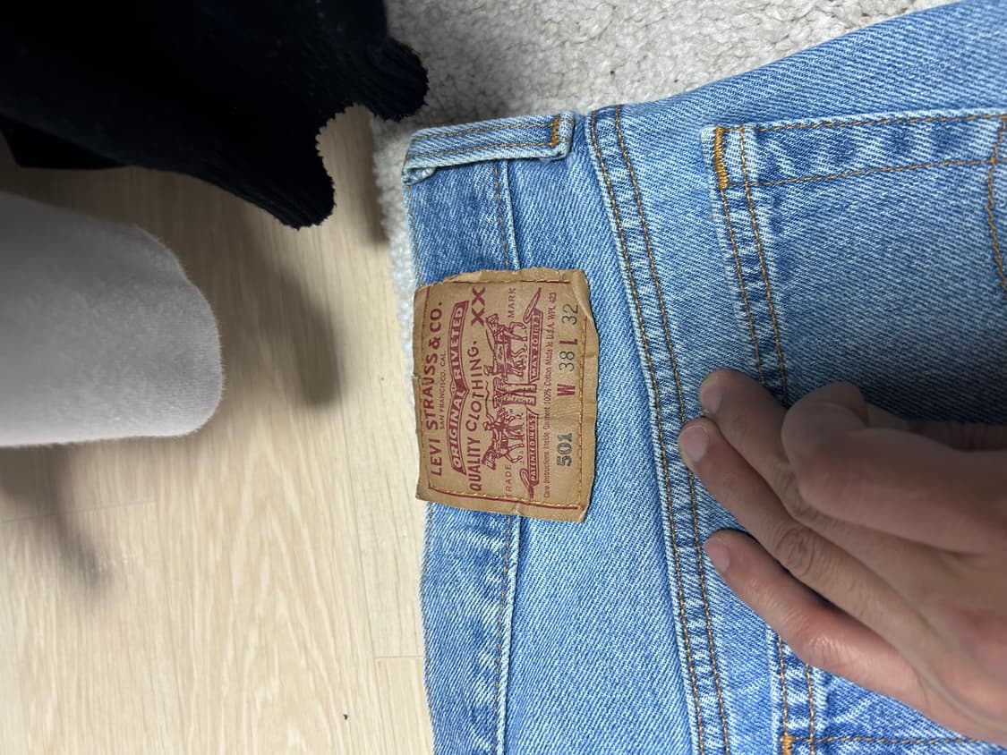 90s미제리바이스501 라이트워시 38/32 상품이미지5