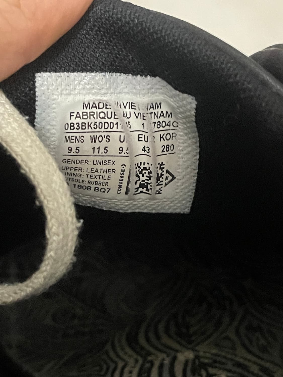 컨버스 원스타 로우 레더 블랙 280 상품이미지5