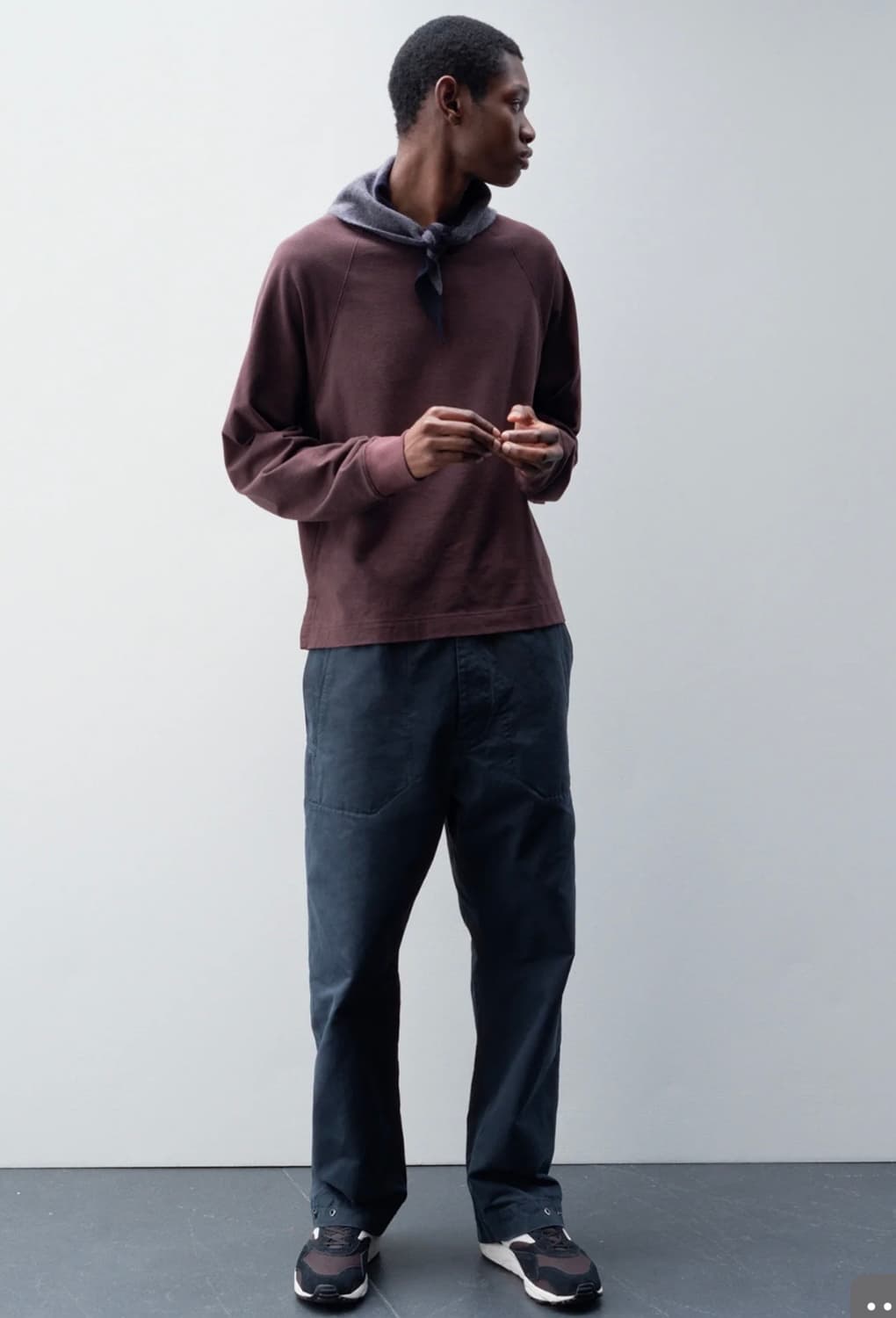 MHL 스카우트 스카프 램스울 그레이 네이비 상품이미지3