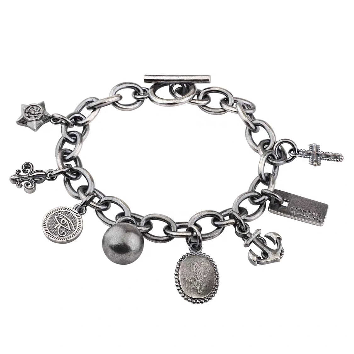 Oceanora S925 실버 멀티 엘리먼트 펜던트 빈티지 하이엔드 팔찌 상품이미지1