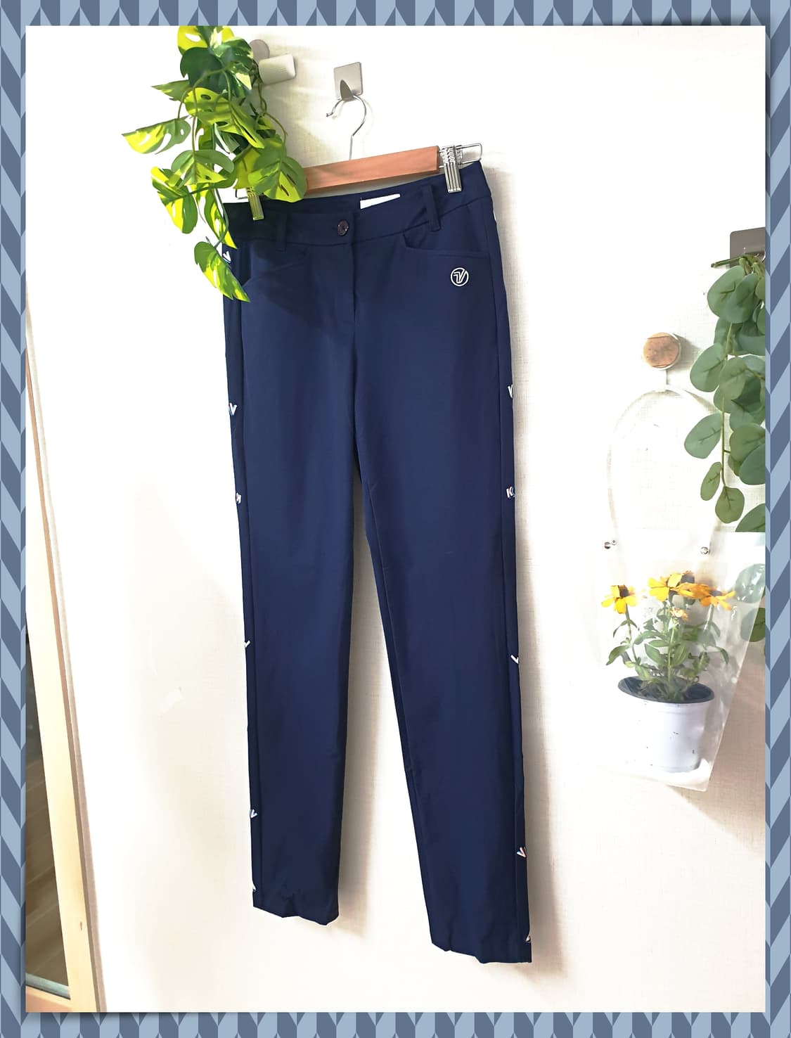 Volvik 옆선로고 봄팬츠 여성골프 25인치 55 네이비 상품이미지3