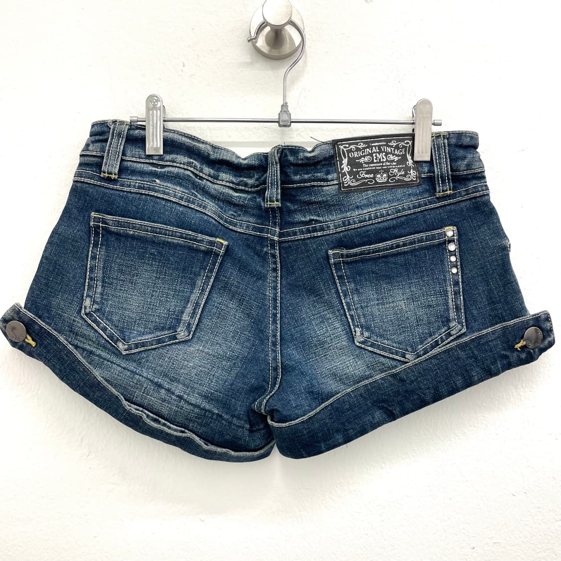 Low rise zip detail denim hot pants 상품이미지2