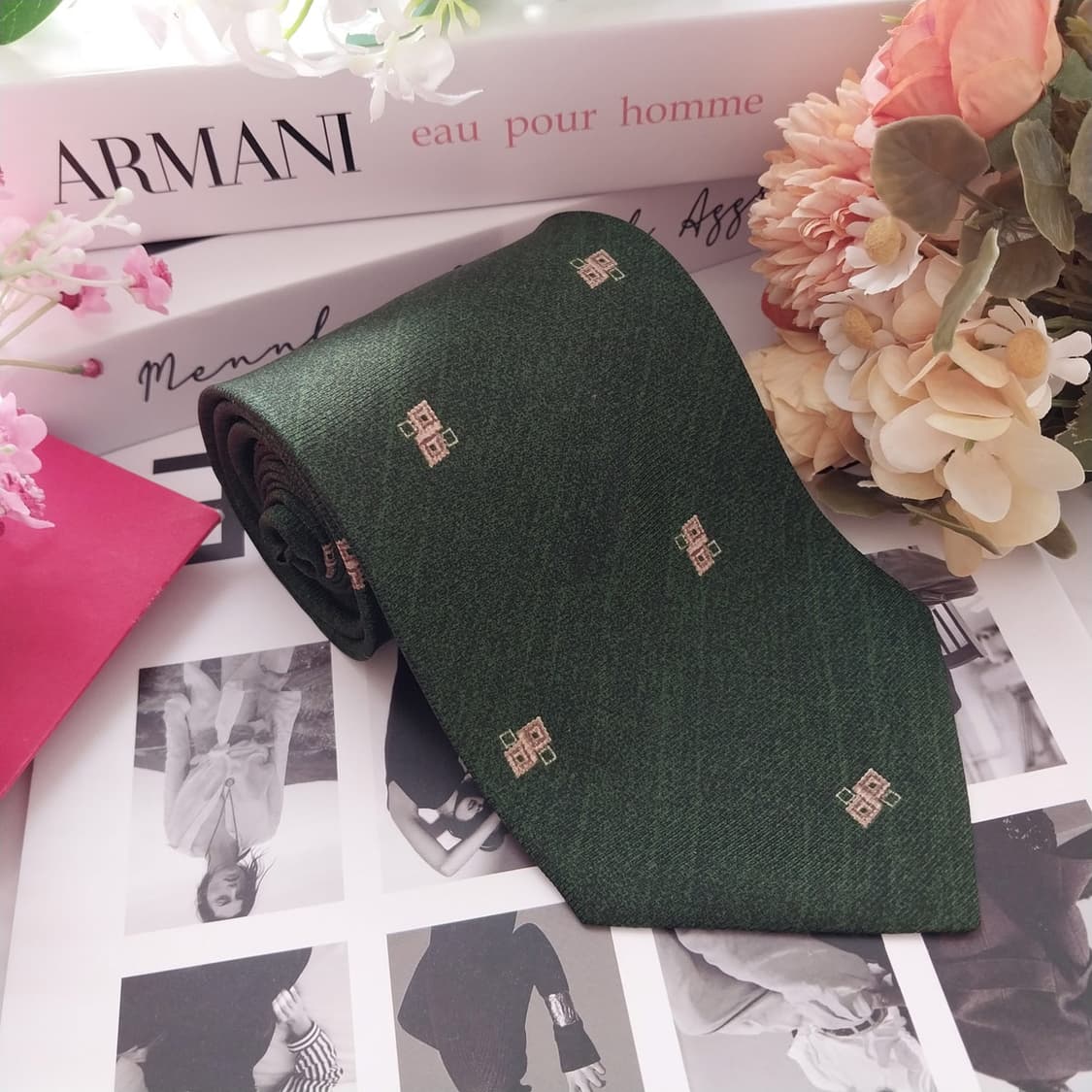 아르마니꼴레지오니 실크 미니멀 패턴 넥타이 9.6cm A+등급 K1535 상품이미지2