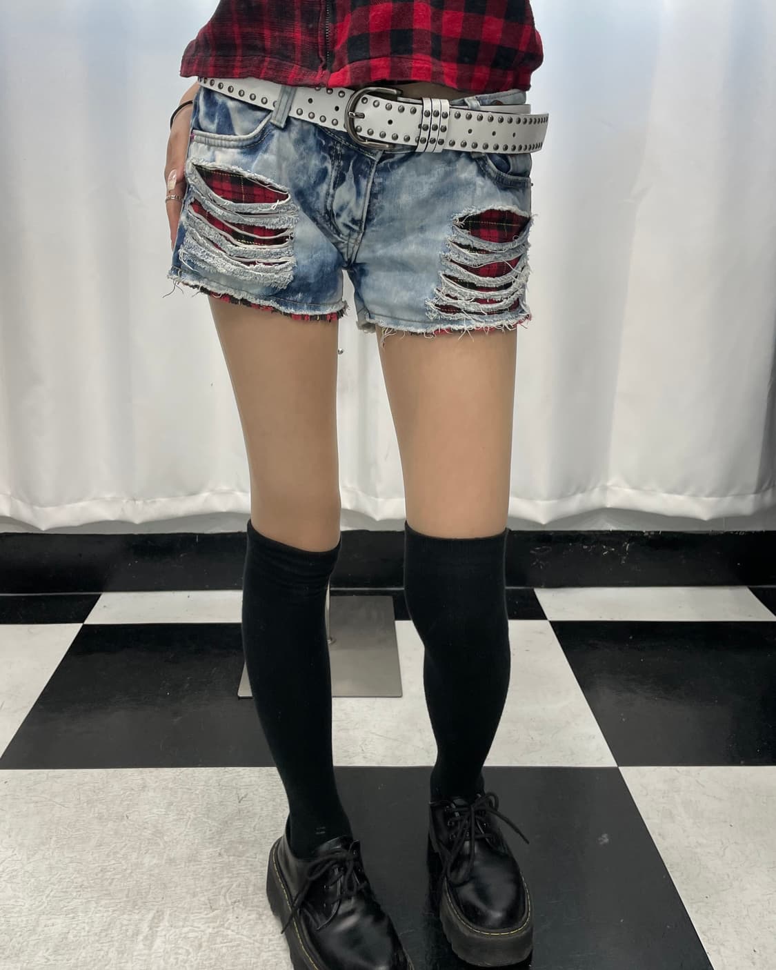 🎸라이트 블루 데미지 데님 숏츠🎸 상품이미지1