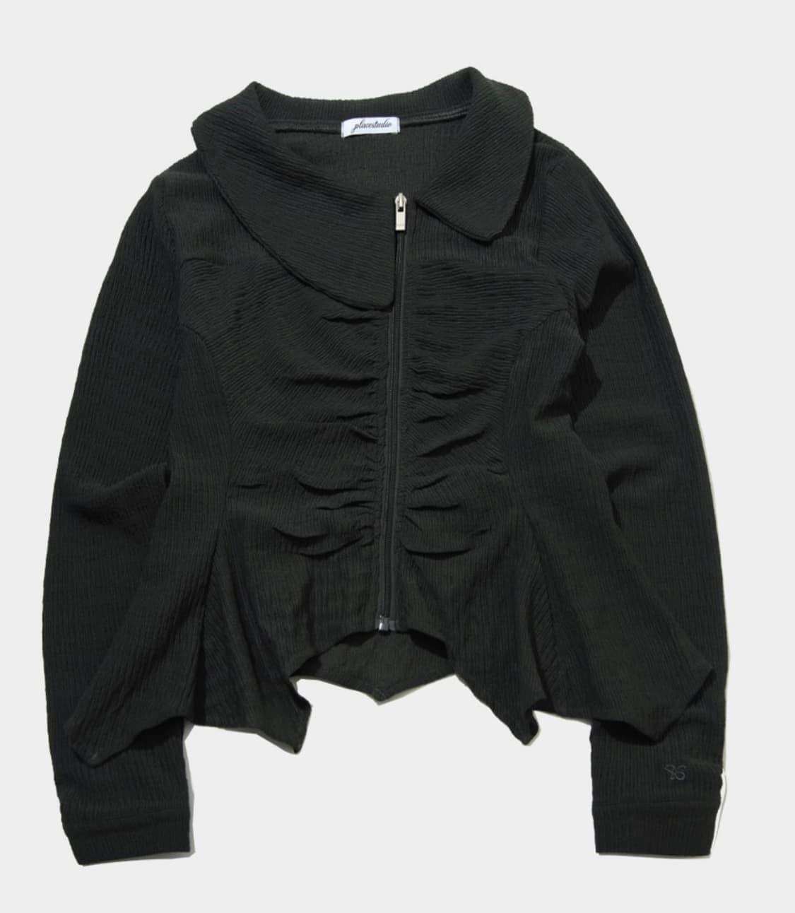 언발란스 셔링 자켓 블랙 상품이미지1