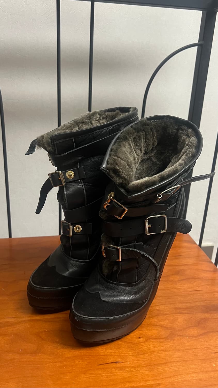 burberry prorsum 2010 런웨이 퍼 트리밍 하이힐 부츠 상품이미지4